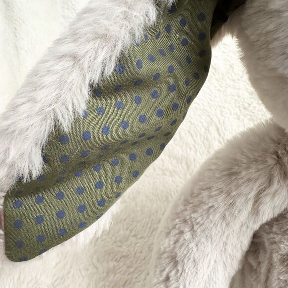 Manhattan Toy Gray Bunny 14” Plush Green Ears Polka Dot Spot Pattern Pals - Picture 3 of 6